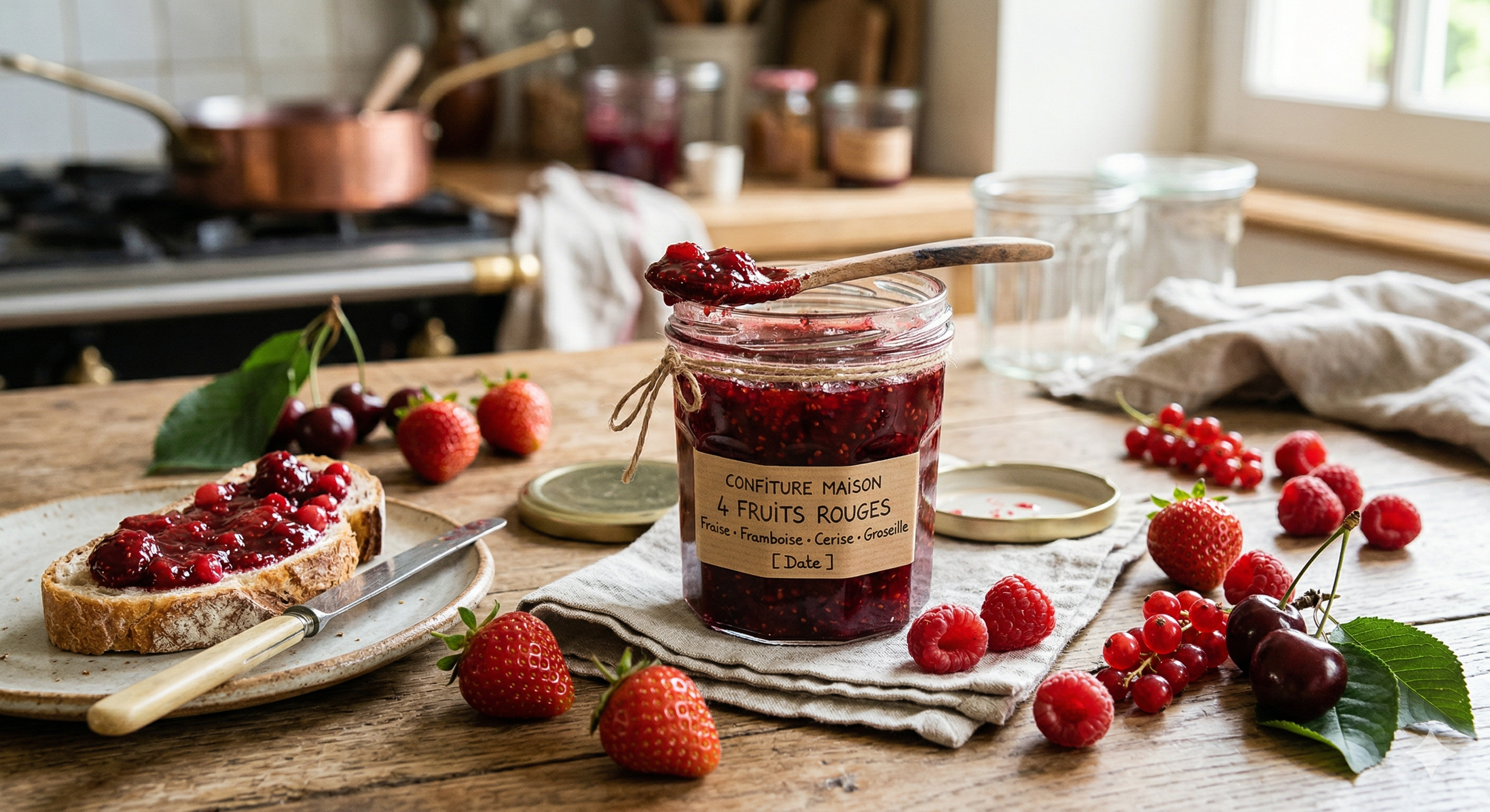 confiture aux quatre fruits rouges
